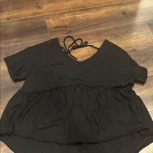 SO Black XL Drop Back Blouse